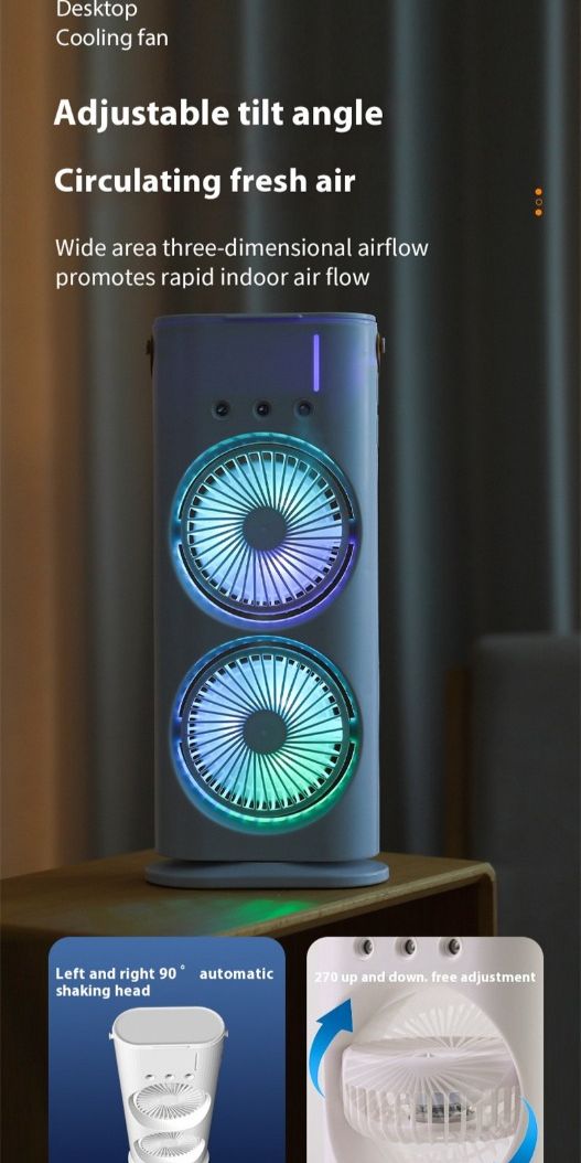 Mini Air Cooler Double Ended Spray Cooling Fan With Mist Humidifie