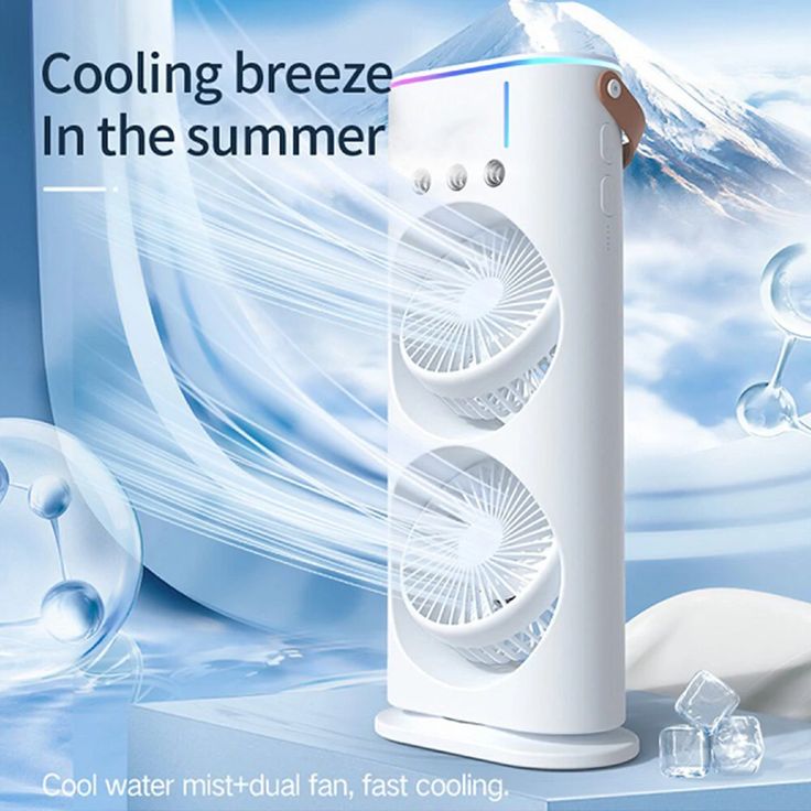 Mini Air Cooler Double Ended Spray Cooling Fan With Mist Humidifie