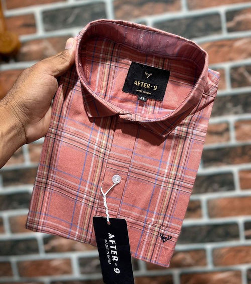 BURBERRY Men's Premium Checked Casual Shirt – Rust Red